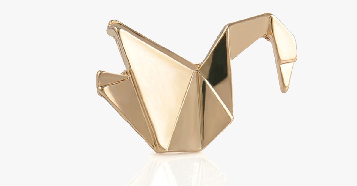 Golden Crane Origami Pin