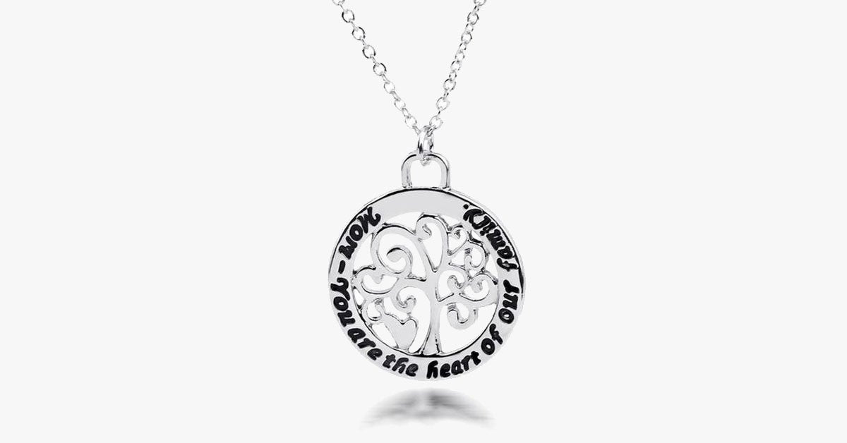 Mom You Are The Heart of Our Family Pendant