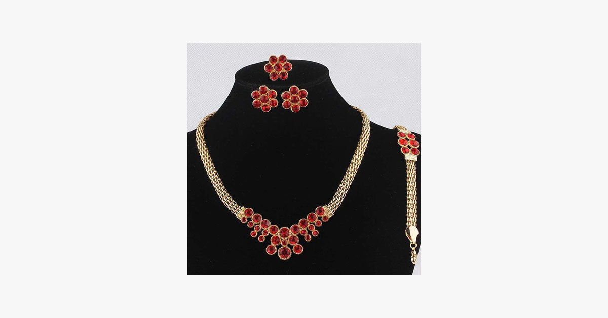 Floral Garnet Set