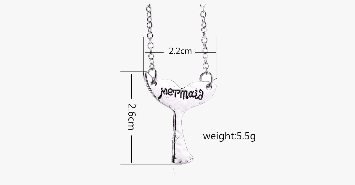 Cute Mermaid Tail Pendant Necklace