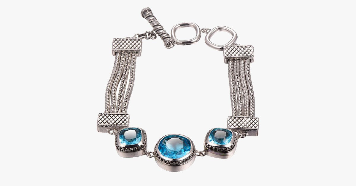 Silver Aquamarine Bracelet