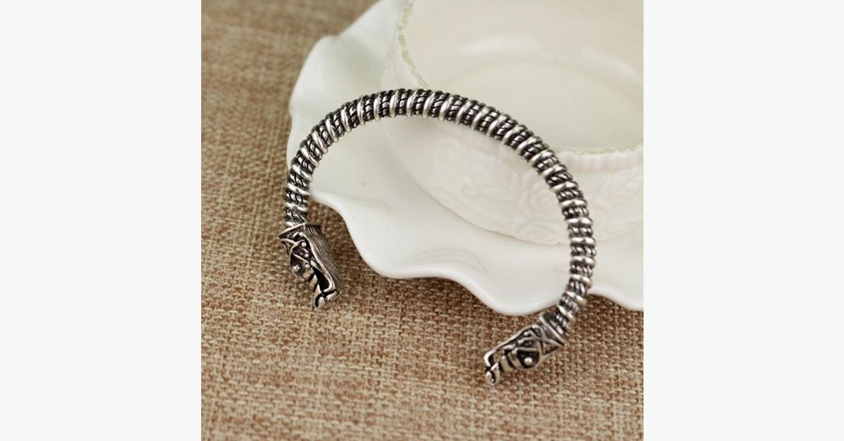 Two Headed Wolf Cuff Bangle