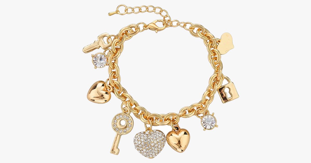 Heart Beetle Charm Bracelet