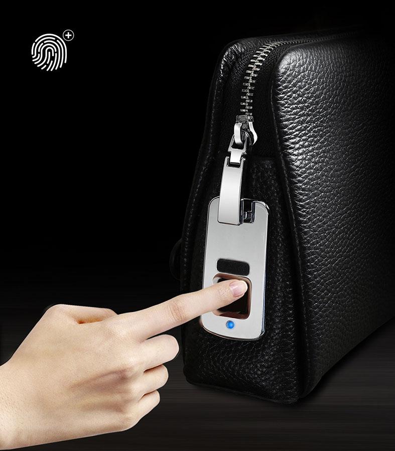 Leather Clutch Opens Only with Your Fingerprint
