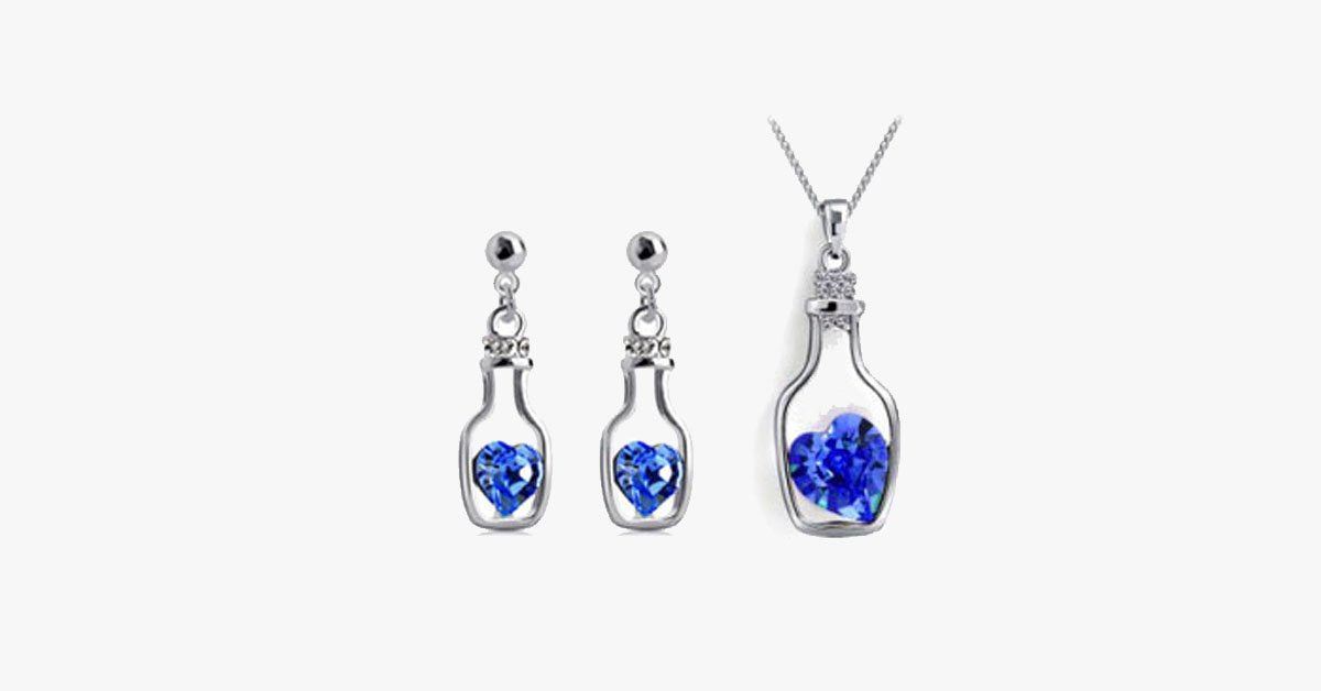 Love Bottle Necklace and Earring Set