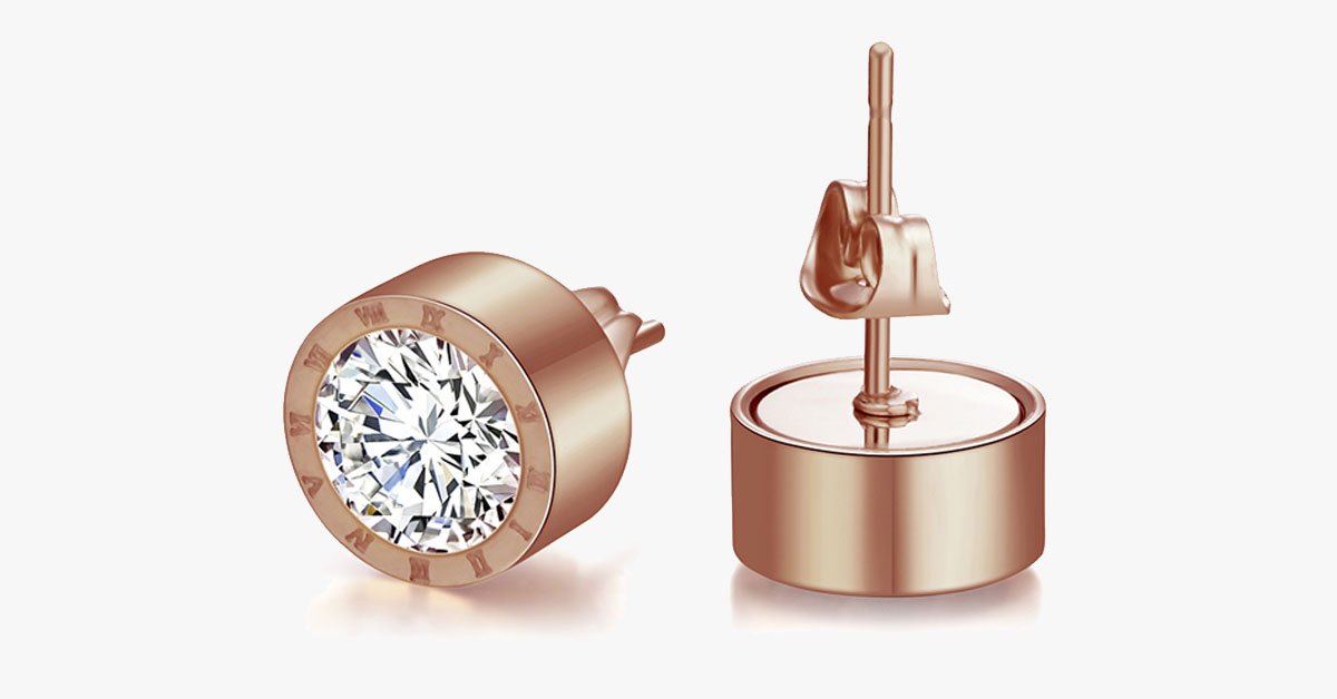 Round Roman Stud Earrings