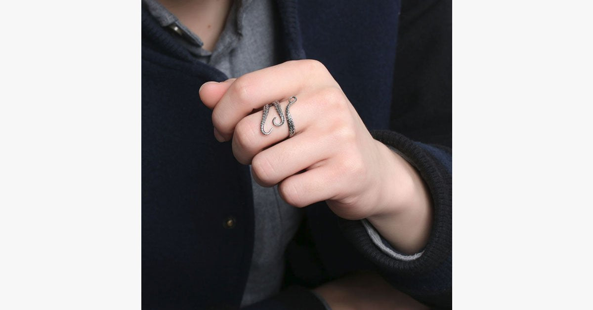 Titanium Steel Octopus Adjustable Ring