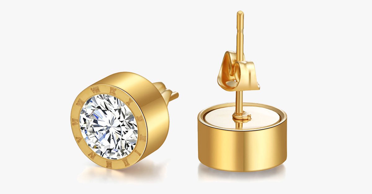Round Roman Stud Earrings
