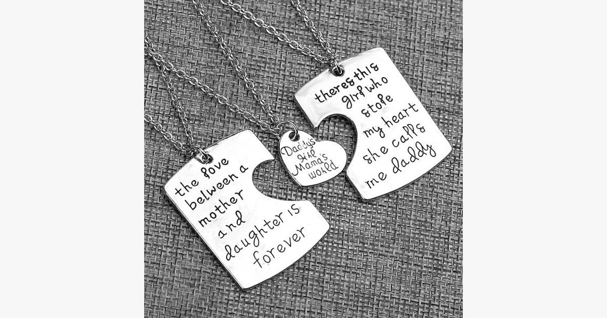 Daddy's Girl Mama's World Pendant Set