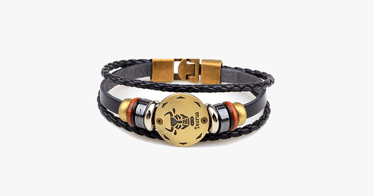 Zodiac Bracelet - Gallstone Leather Bracelet- Available For All Zodiac Signs
