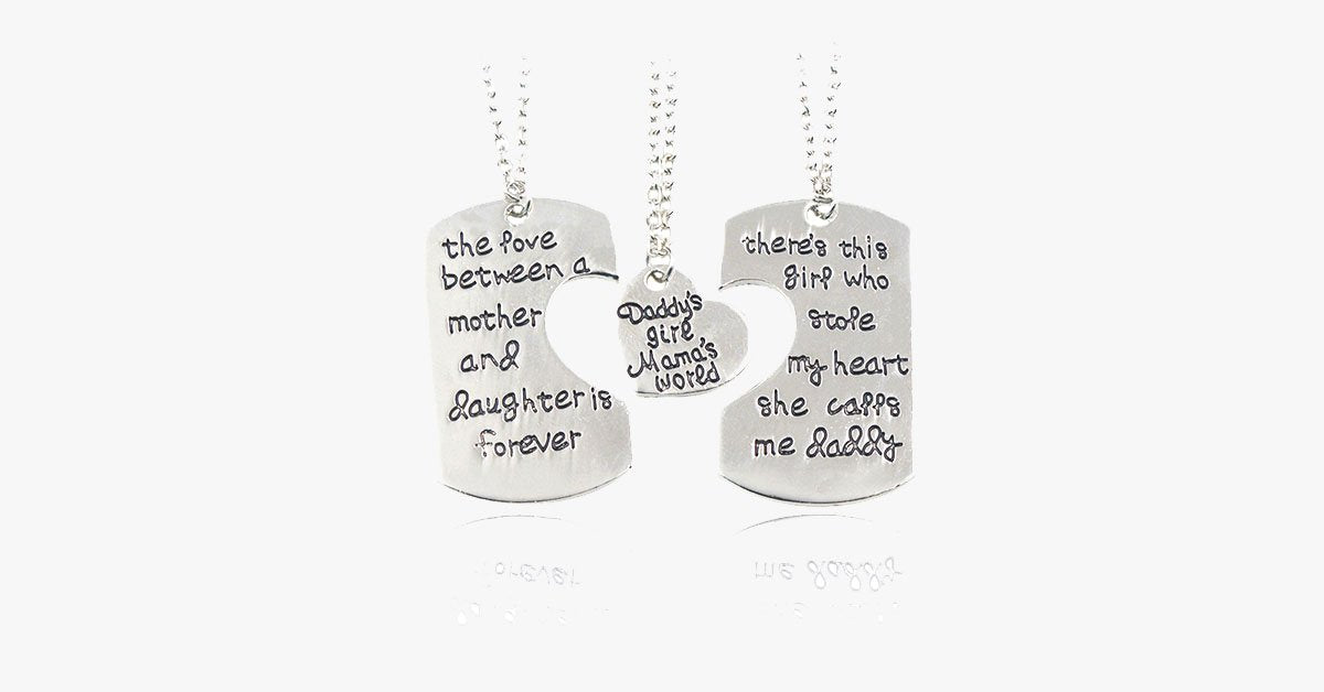 Daddy's Girl Mama's World Pendant Set