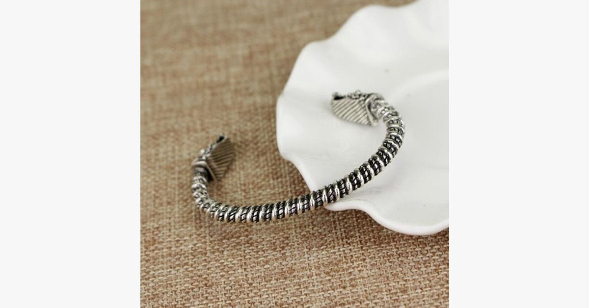 Two Headed Wolf Cuff Bangle