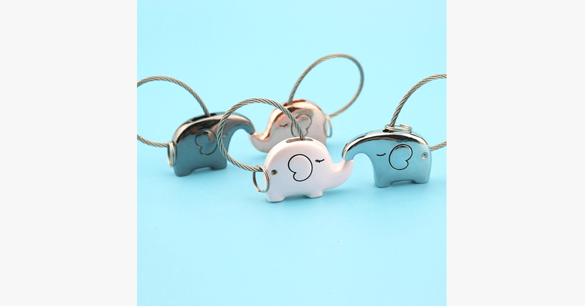 Save Elephant Love Keychain Set
