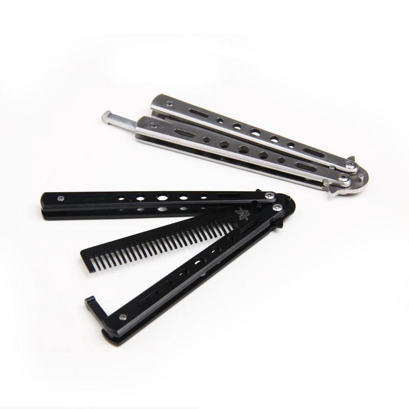 Stainless Steel Butterfly Knife Comb, Also An Outdoor Camping Practice Comb & Knife Without Blades