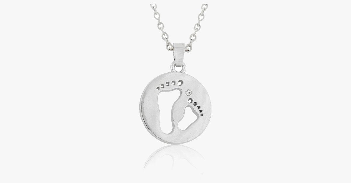 Child Feet Silver Pendant