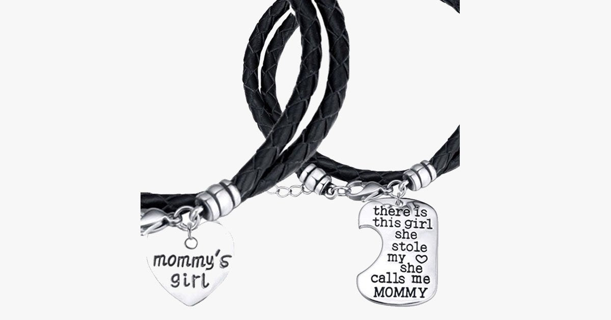 Mommy's Girl Hand Stamp Bracelet Set