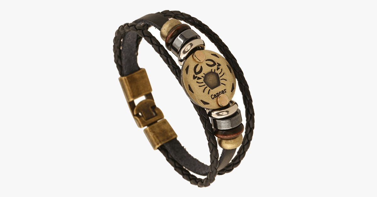 Zodiac Bracelet - Gallstone Leather Bracelet- Available For All Zodiac Signs