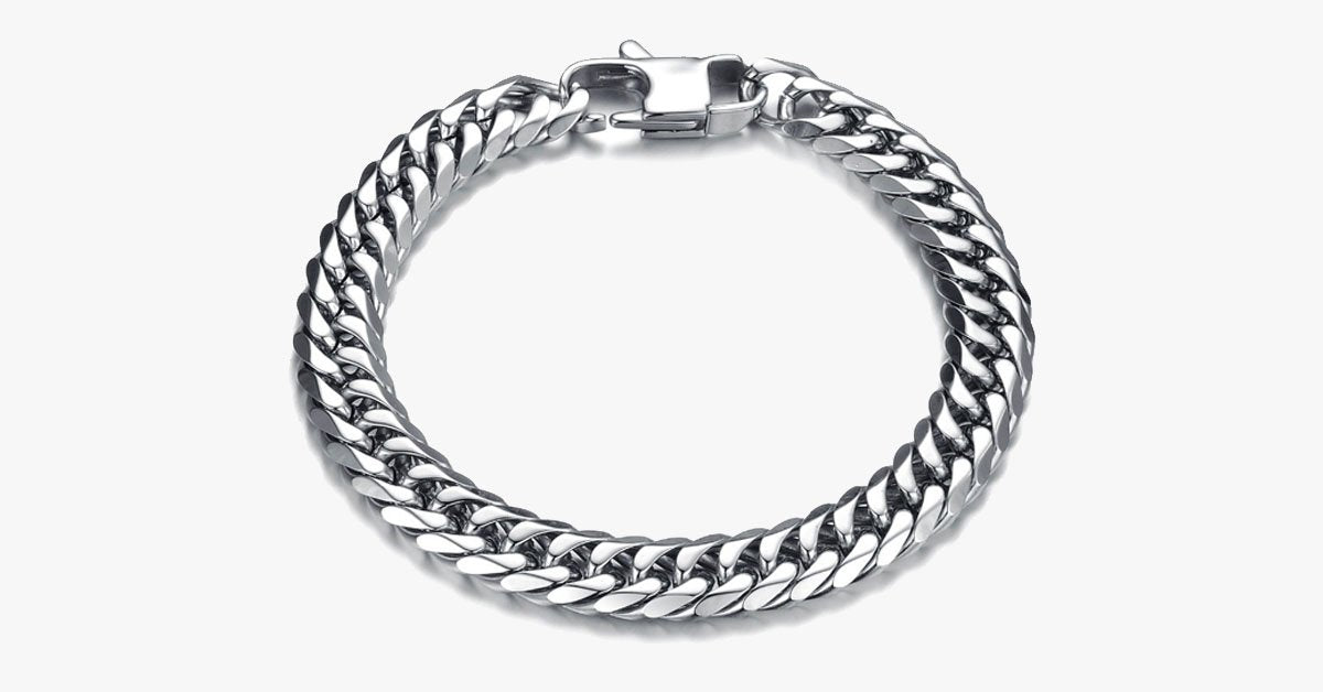 Silver Cut Chain Bracelet