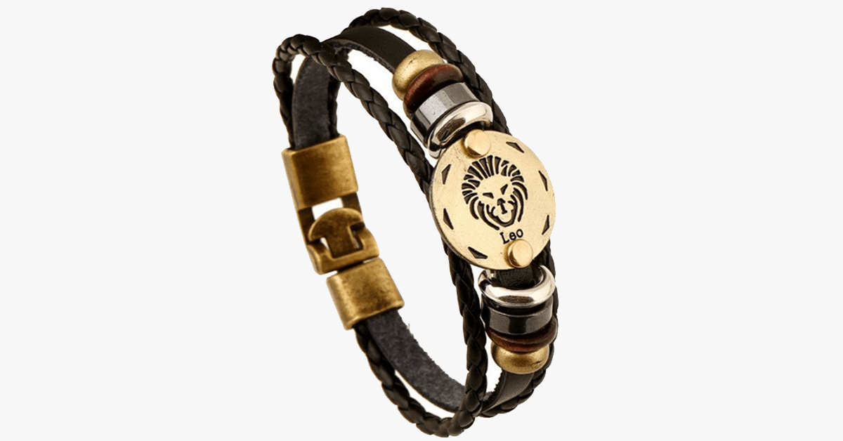 Zodiac Bracelet - Gallstone Leather Bracelet- Available For All Zodiac Signs