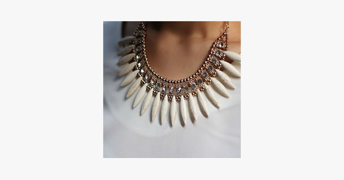 Bohemian Tassels Fringe Drop Statement Necklace