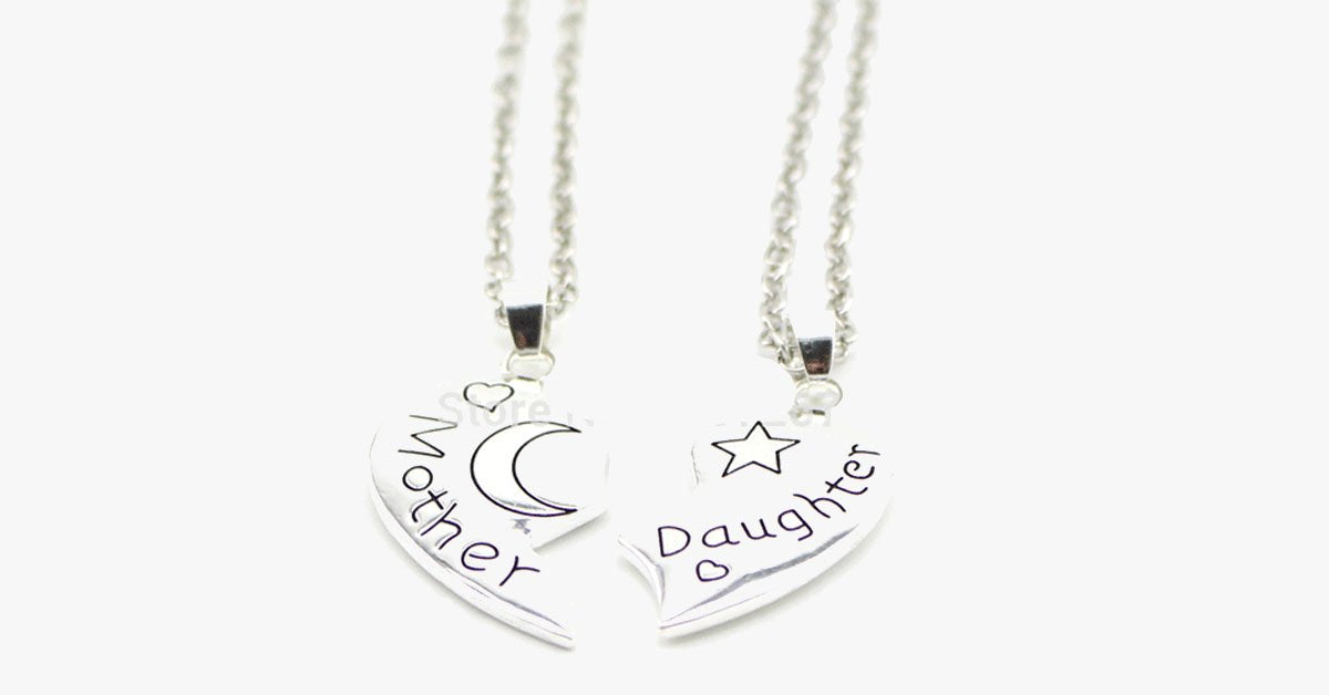 Moon and Back Daughter Necklace