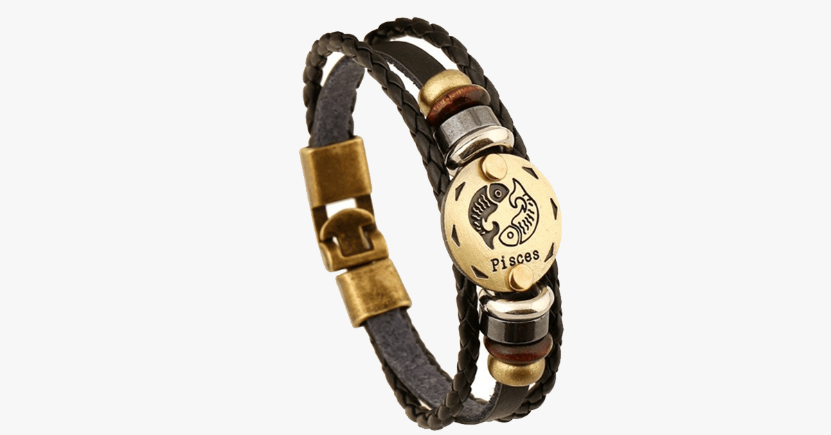 Zodiac Bracelet - Gallstone Leather Bracelet- Available For All Zodiac Signs