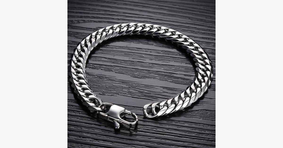 Silver Cut Chain Bracelet