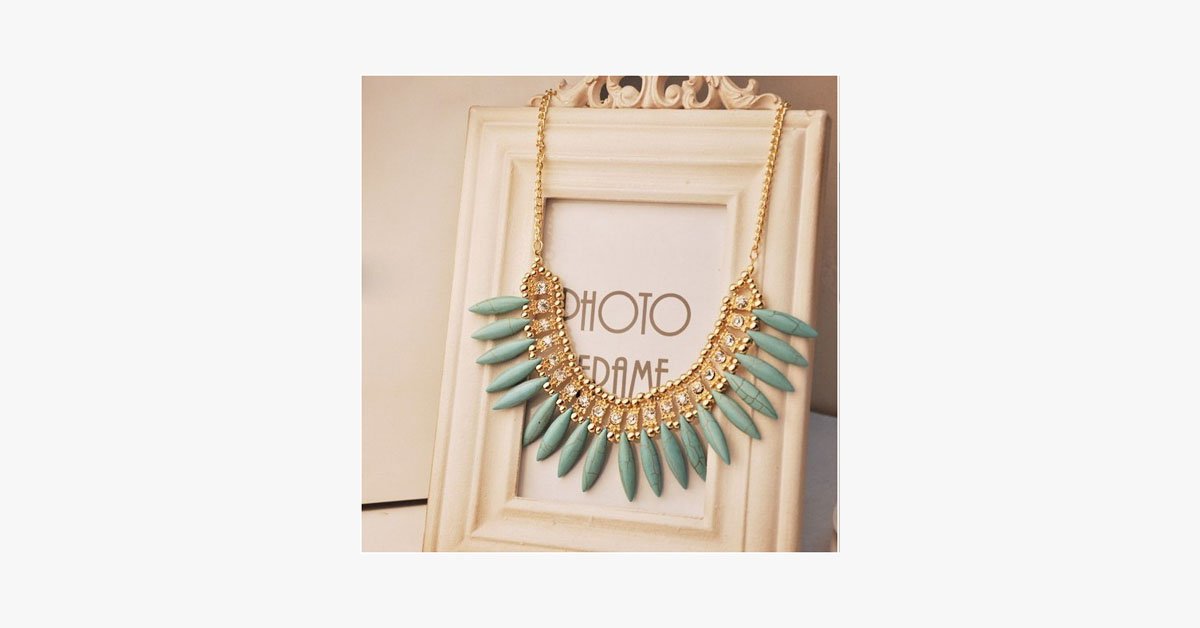 Bohemian Tassels Fringe Drop Statement Necklace
