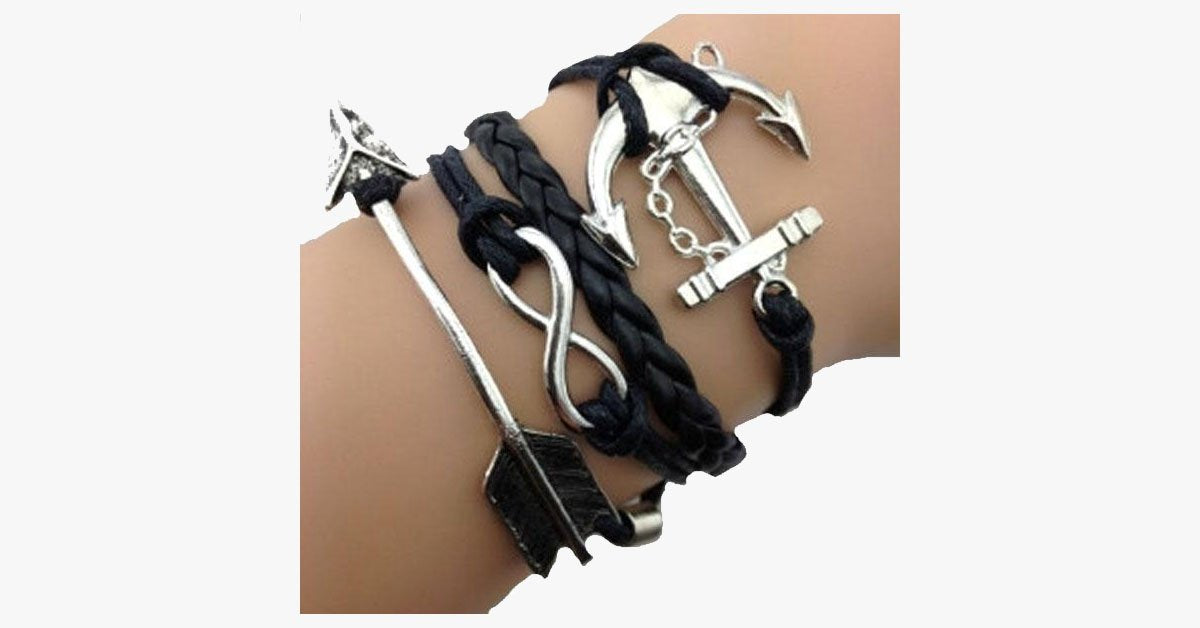Arrow Anchor Infinity Bracelet