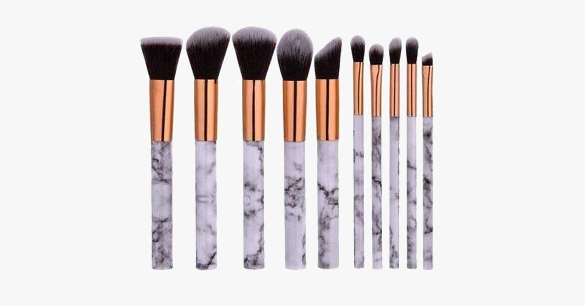 Chic Brush Set of Marble Handle Brushes-Multi-Purpose Luxurious Looking Brushes