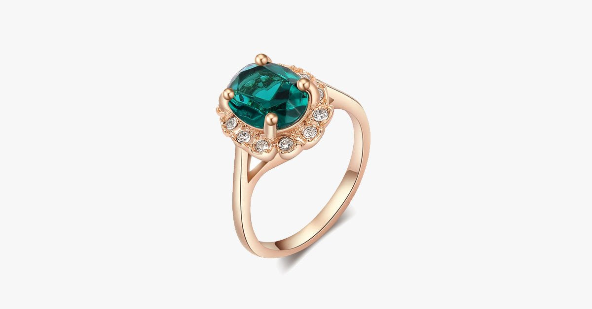 Florence Emerald Rose Gold Ring