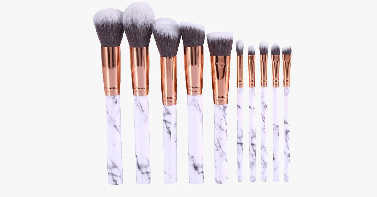Chic Brush Set of Marble Handle Brushes-Multi-Purpose Luxurious Looking Brushes