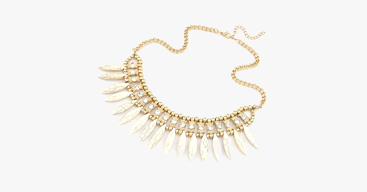 Bohemian Tassels Fringe Drop Statement Necklace