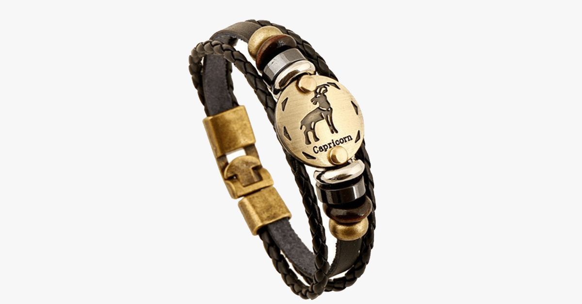 Zodiac Bracelet - Gallstone Leather Bracelet- Available For All Zodiac Signs