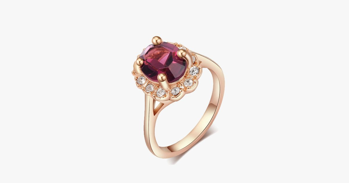 Florence Emerald Rose Gold Ring