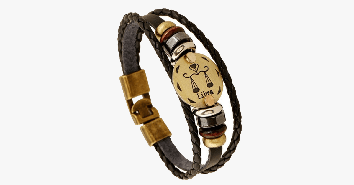 Zodiac Bracelet - Gallstone Leather Bracelet- Available For All Zodiac Signs