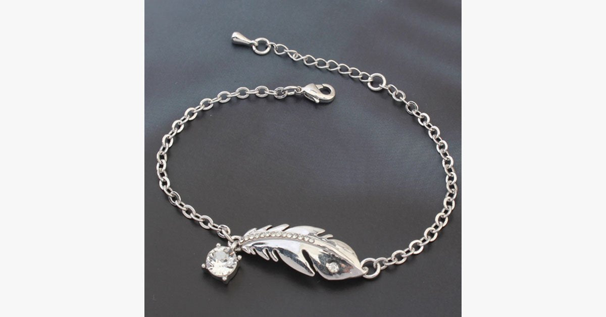 Silver Feather  Bracelet