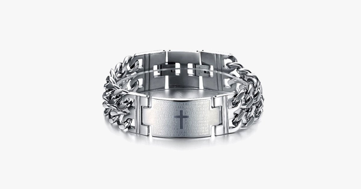 Bold Cross Stainless Steel Men's Bracelet