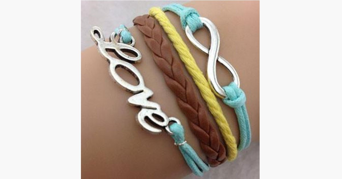 Infinity Love Multiple Braids Bracelet