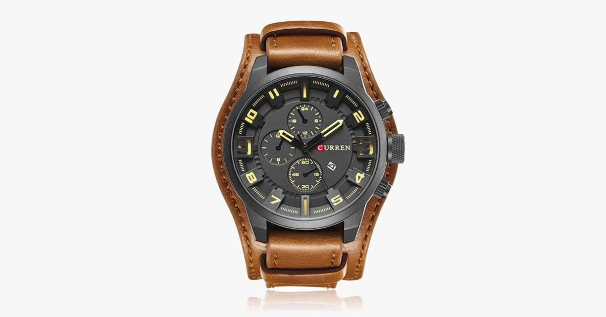 Leather Strap Desert Watch