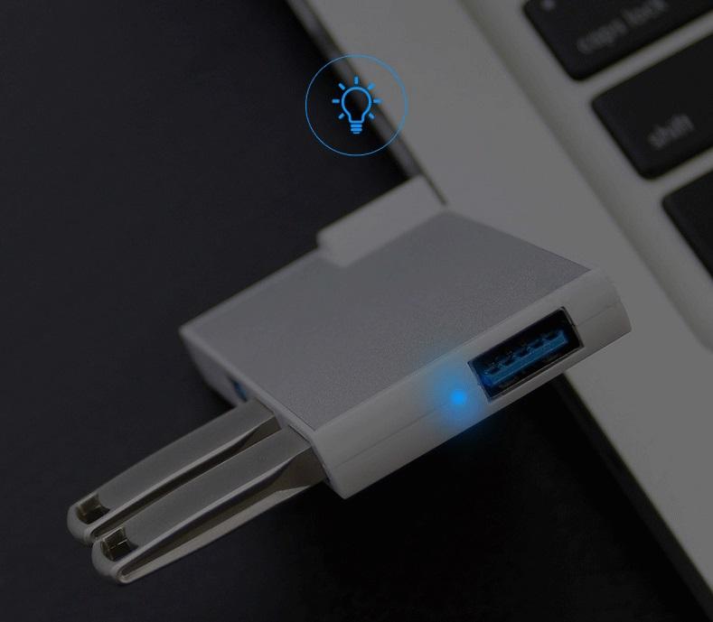 Coolest 180 Degree Rotatable 4-Port USB3.0 Hub