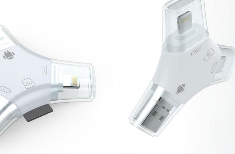 4-In-1 USB Reader And Flash Drive - Connect And Store Everything On A Single Piece