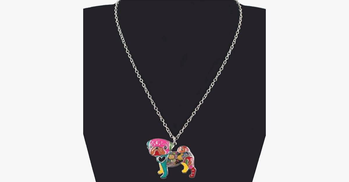 Pug Dog Pendant Necklace