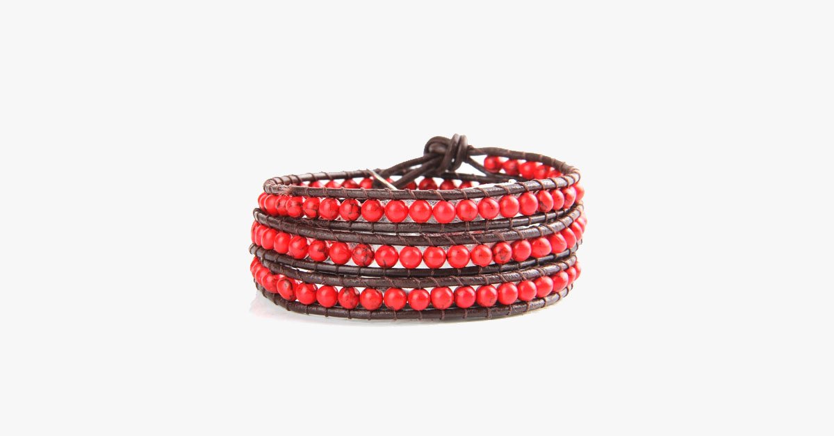Bold Red  Wrap Bracelet