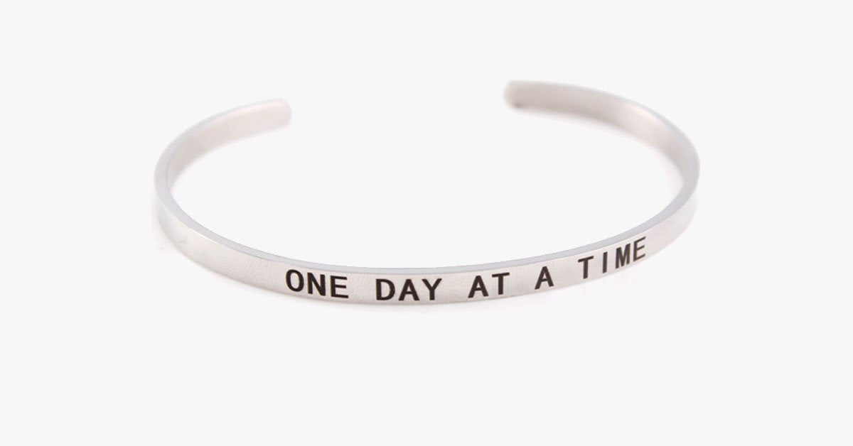 One Day At A Time Engraved Bangle