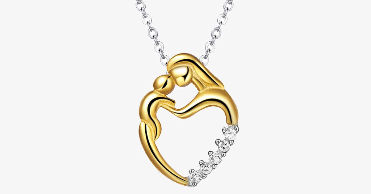 Mother Baby Love Heart Pendant