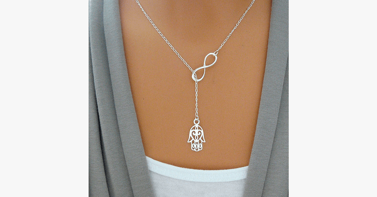 Infinite Luck Pendant Necklace in Silver Color - Gives a Fashionable and Unique Look