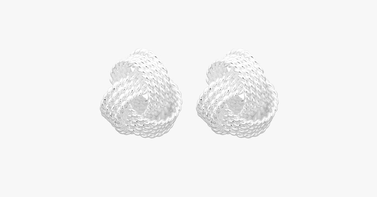Silver Mesh Stud Earring