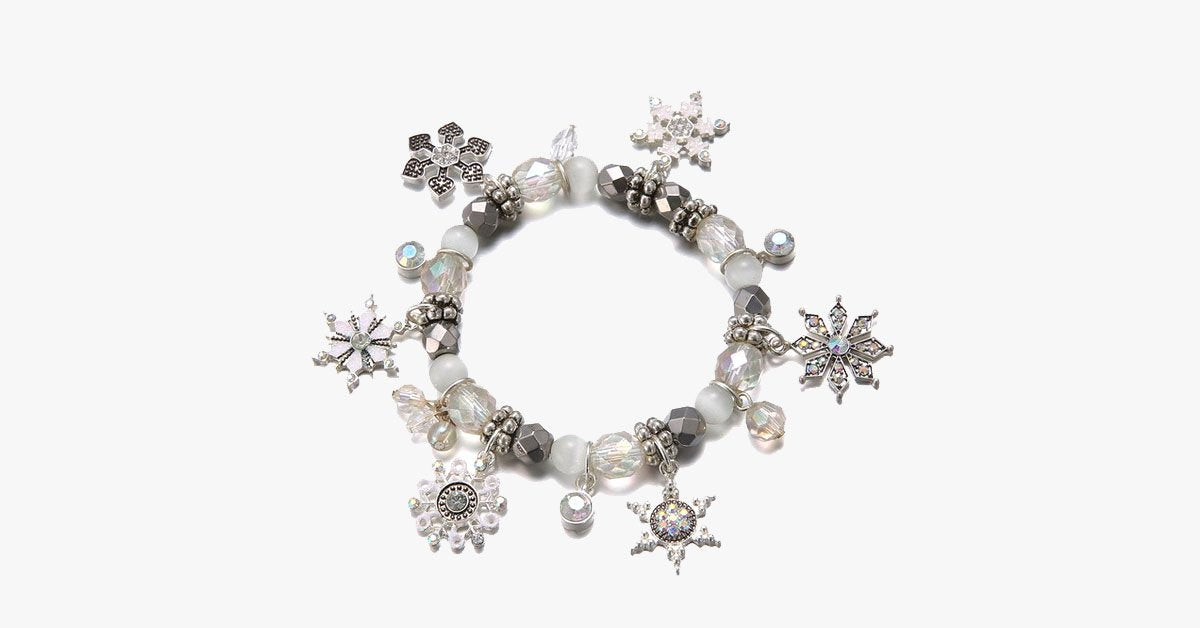 White Christmas Charm Bracelet