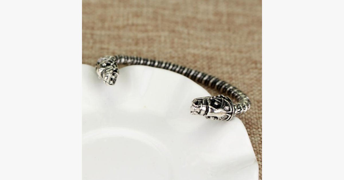 Two Headed Wolf Cuff Bangle